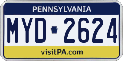 PA license plate MYD2624