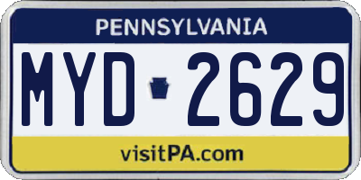 PA license plate MYD2629