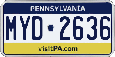PA license plate MYD2636