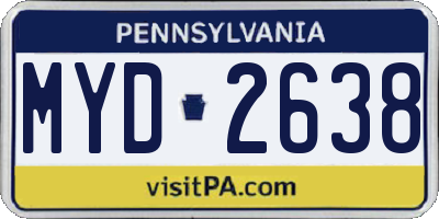 PA license plate MYD2638