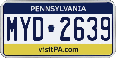 PA license plate MYD2639