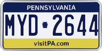 PA license plate MYD2644