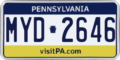 PA license plate MYD2646