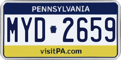 PA license plate MYD2659
