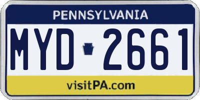 PA license plate MYD2661