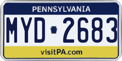 PA license plate MYD2683