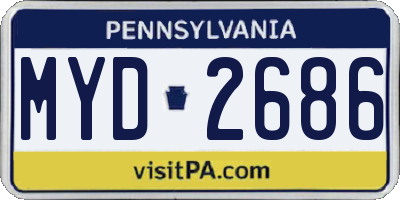 PA license plate MYD2686