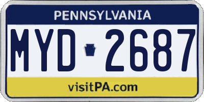 PA license plate MYD2687