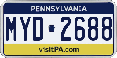 PA license plate MYD2688