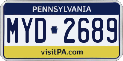 PA license plate MYD2689