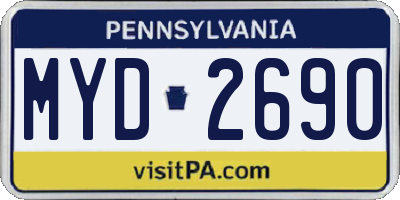 PA license plate MYD2690