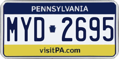 PA license plate MYD2695