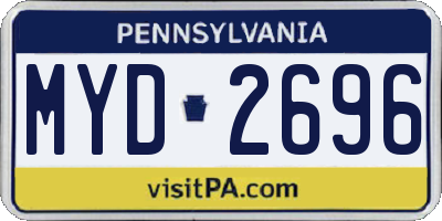 PA license plate MYD2696