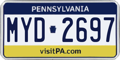 PA license plate MYD2697