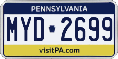 PA license plate MYD2699