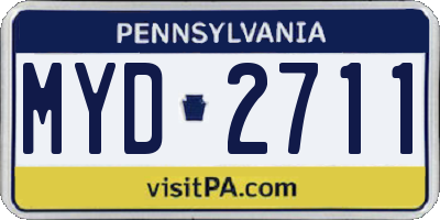 PA license plate MYD2711