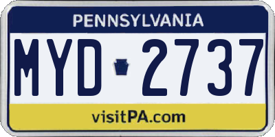 PA license plate MYD2737