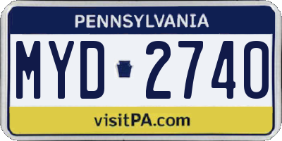 PA license plate MYD2740