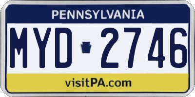 PA license plate MYD2746