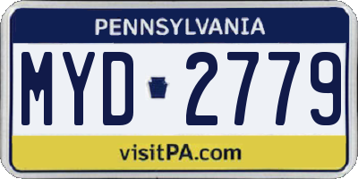 PA license plate MYD2779