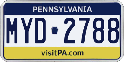 PA license plate MYD2788