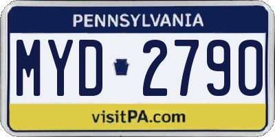 PA license plate MYD2790