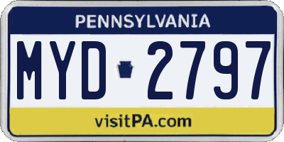 PA license plate MYD2797