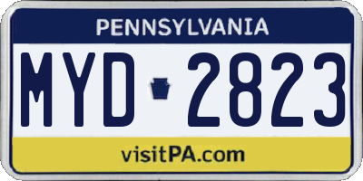 PA license plate MYD2823