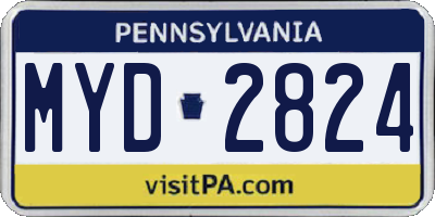 PA license plate MYD2824