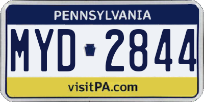 PA license plate MYD2844