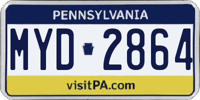 PA license plate MYD2864