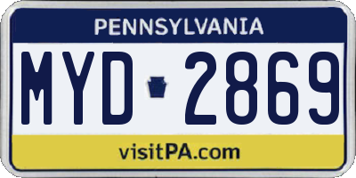 PA license plate MYD2869
