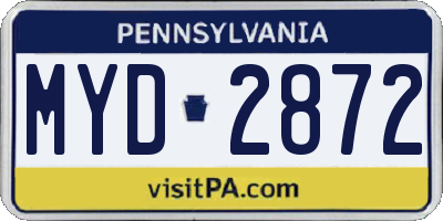 PA license plate MYD2872