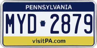 PA license plate MYD2879