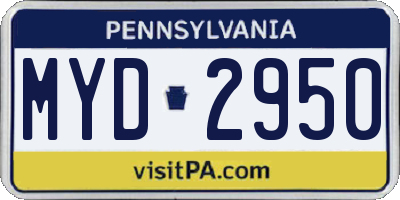PA license plate MYD2950