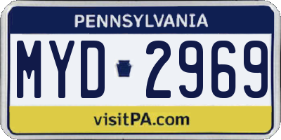 PA license plate MYD2969