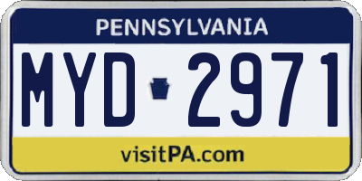 PA license plate MYD2971