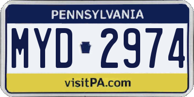 PA license plate MYD2974