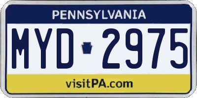PA license plate MYD2975