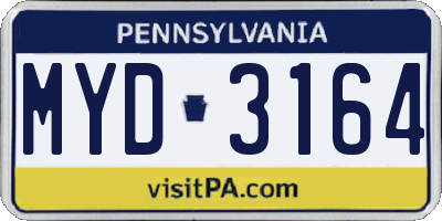 PA license plate MYD3164