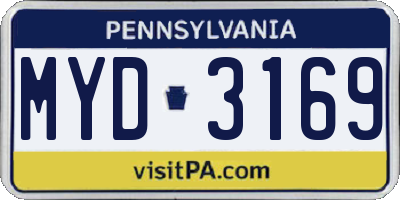 PA license plate MYD3169