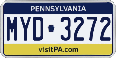 PA license plate MYD3272