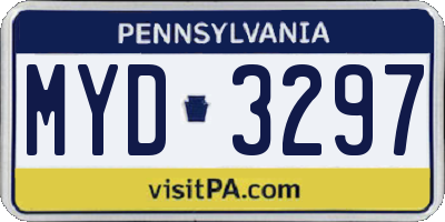 PA license plate MYD3297