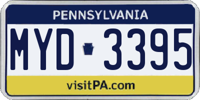 PA license plate MYD3395