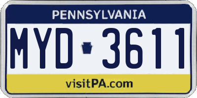 PA license plate MYD3611
