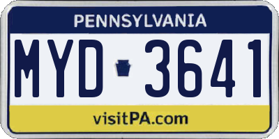 PA license plate MYD3641