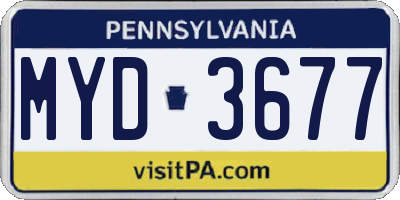 PA license plate MYD3677