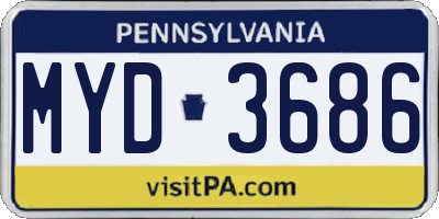 PA license plate MYD3686