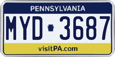 PA license plate MYD3687