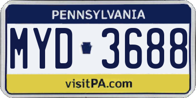 PA license plate MYD3688